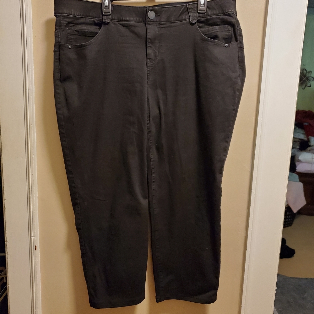 Democracy Stretch Black Denim "Ab"solution Straight Leg Jean